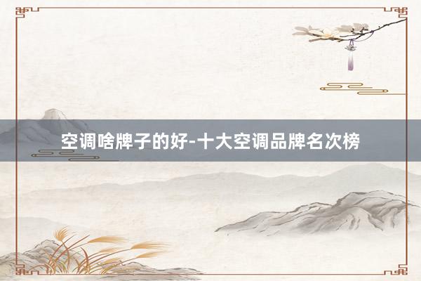 空调啥牌子的好-十大空调品牌名次榜